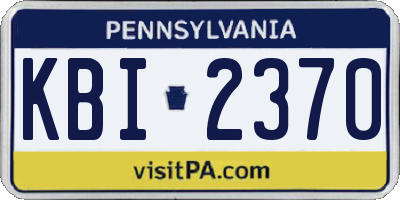 PA license plate KBI2370
