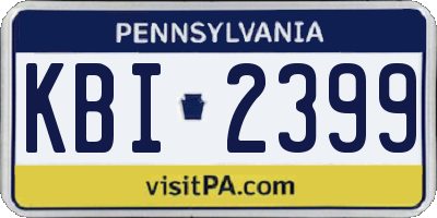 PA license plate KBI2399