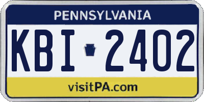 PA license plate KBI2402