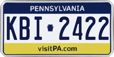 PA license plate KBI2422