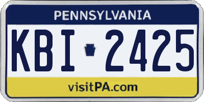 PA license plate KBI2425