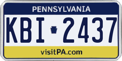 PA license plate KBI2437