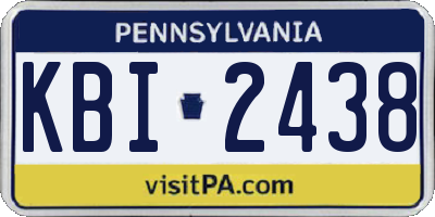 PA license plate KBI2438