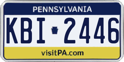 PA license plate KBI2446
