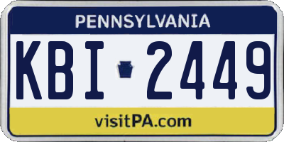PA license plate KBI2449