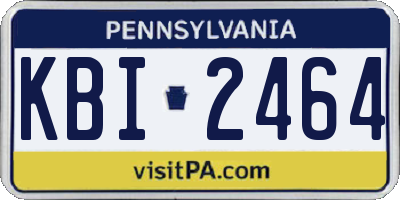 PA license plate KBI2464