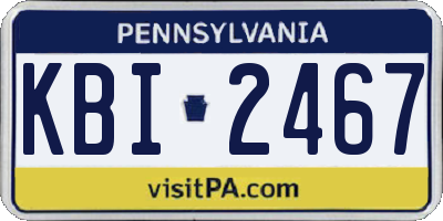 PA license plate KBI2467