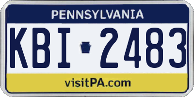 PA license plate KBI2483