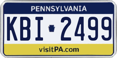 PA license plate KBI2499