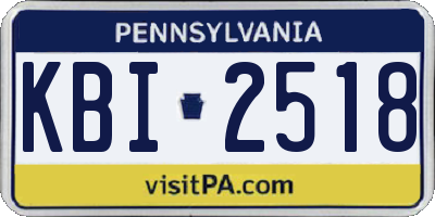 PA license plate KBI2518