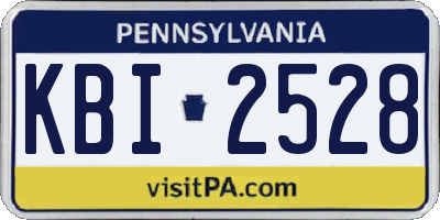 PA license plate KBI2528