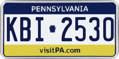 PA license plate KBI2530