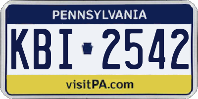 PA license plate KBI2542