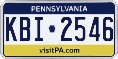 PA license plate KBI2546