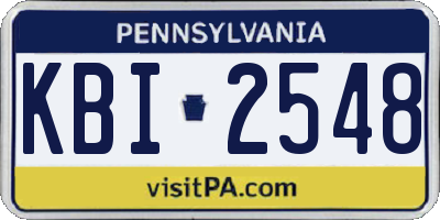 PA license plate KBI2548