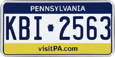 PA license plate KBI2563