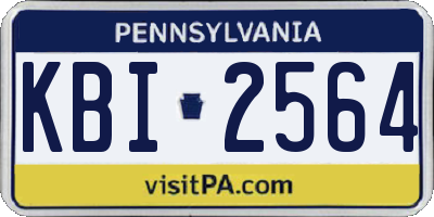 PA license plate KBI2564