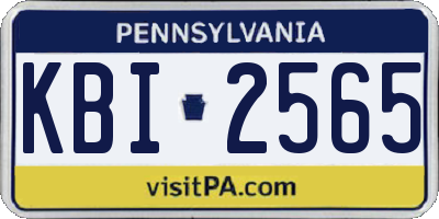 PA license plate KBI2565