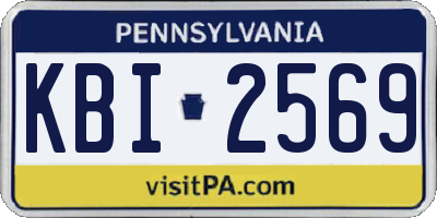 PA license plate KBI2569