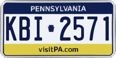 PA license plate KBI2571
