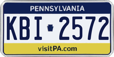 PA license plate KBI2572