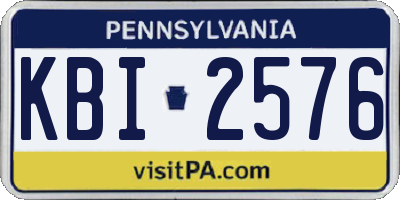PA license plate KBI2576