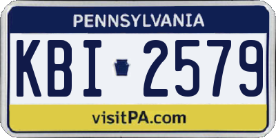 PA license plate KBI2579
