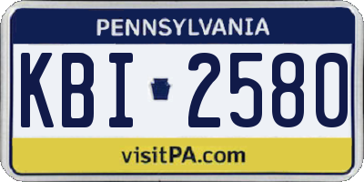 PA license plate KBI2580