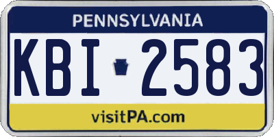 PA license plate KBI2583