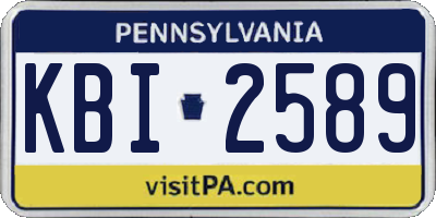 PA license plate KBI2589