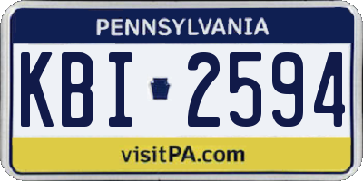 PA license plate KBI2594