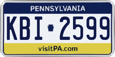 PA license plate KBI2599