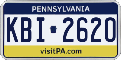 PA license plate KBI2620