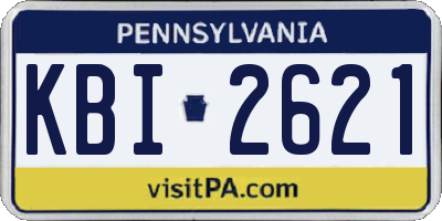 PA license plate KBI2621