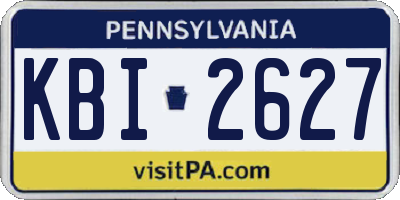 PA license plate KBI2627