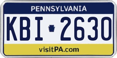 PA license plate KBI2630