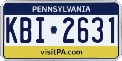 PA license plate KBI2631