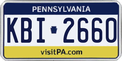 PA license plate KBI2660