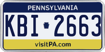 PA license plate KBI2663
