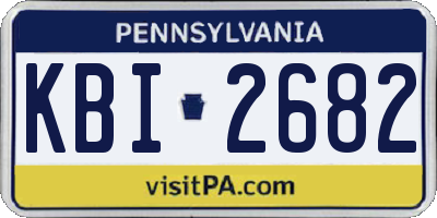 PA license plate KBI2682