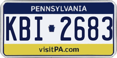 PA license plate KBI2683