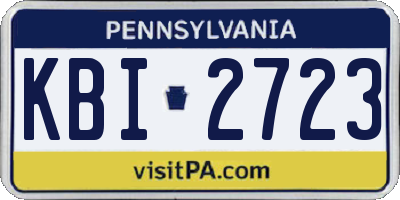 PA license plate KBI2723