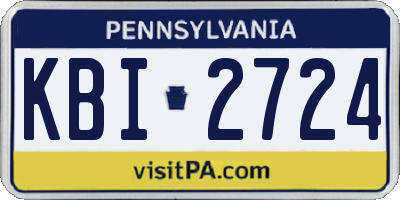 PA license plate KBI2724