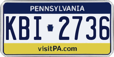 PA license plate KBI2736