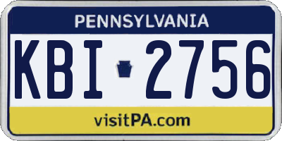 PA license plate KBI2756