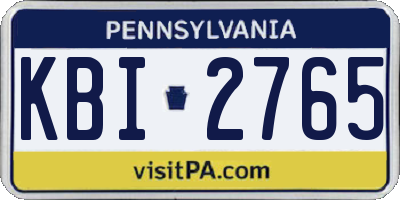 PA license plate KBI2765