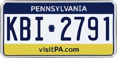PA license plate KBI2791