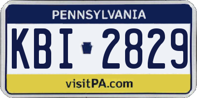 PA license plate KBI2829