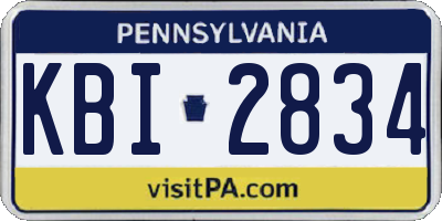 PA license plate KBI2834