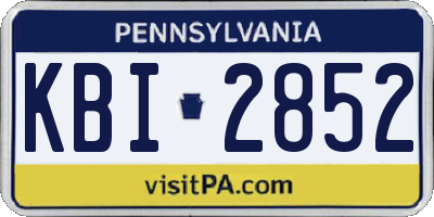 PA license plate KBI2852